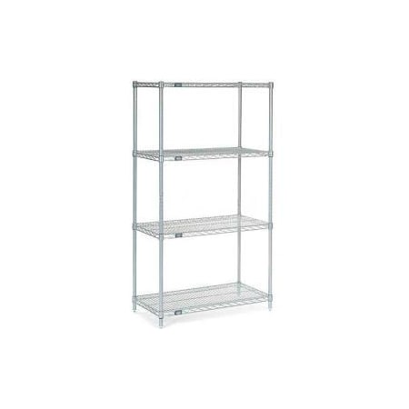 Global Equipment Nexelate    Silver Epoxy Wire Shelving Starter 54"W x 24"D x 54"H 24545EP